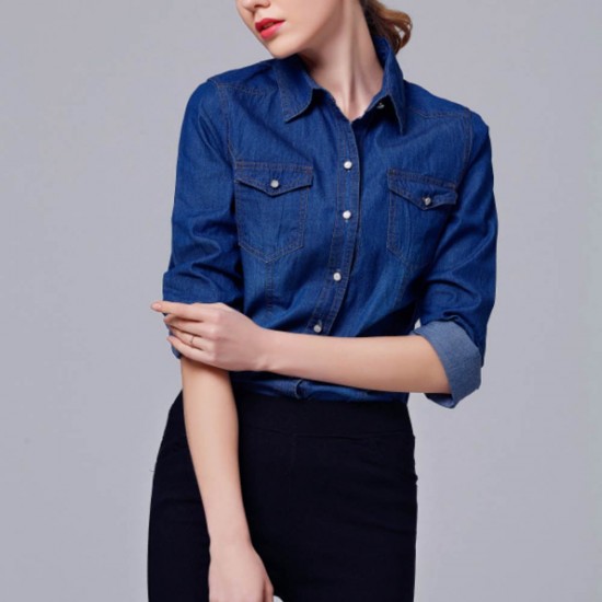 Showing image for Womens Fashion New Slim Denim Cardigan Stylish Long Sleeve Blue Color Shirt WC-91BL Womens Fashion New Slim Denim Cardigan Stylish Long Sleeve Blue Color Shirt WC-91BL image