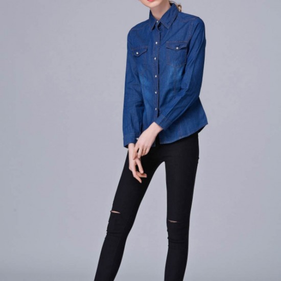 Showing image for Womens Fashion New Slim Denim Cardigan Stylish Long Sleeve Blue Color Shirt WC-91BL Womens Fashion New Slim Denim Cardigan Stylish Long Sleeve Blue Color Shirt WC-91BL image