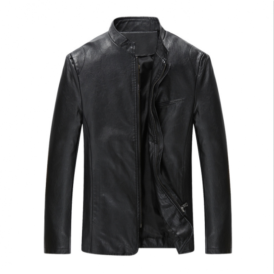 Men Body Fit Genuine Lambskin Faux Leather Black Casual Jacket MJ-09BK Men Body Fit Genuine Lambskin Faux Leather Black Casual Jacket MJ-09BK