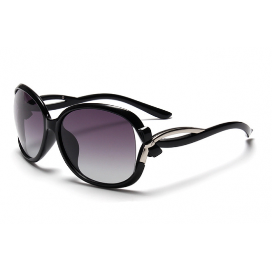 Classic Crystal Polarized Lens with Fashion Shades Women Sunglasses G-05BK (Black)