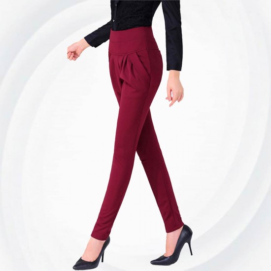Women Red Real Shot Casual Harem Pants Spring and Autumn Trousers WC-151RD