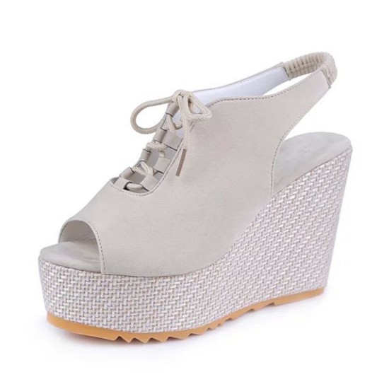 Stylish Waterproof Women Slope High Heeled Wedge Sandal Shoes S-104CR Stylish Waterproof Women Slope High Heeled Wedge Sandal Shoes S-104CR