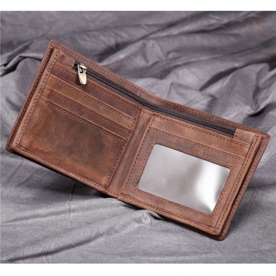 Men Retro Multi-function Brown Leather Wallet MW-10BR