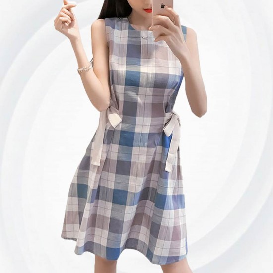 Summer New Style Sleeveless Blue Love Dress For Women WC-183BL