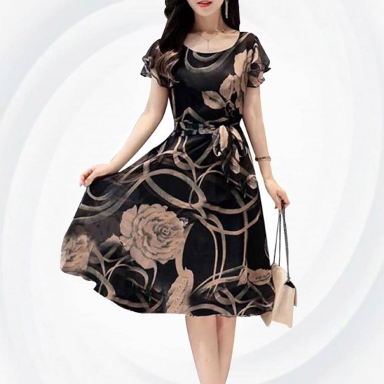 Showing image for Summer New Women Fashion Short sleeve Floral Printing Dress WC-200 Summer New Women Fashion Short sleeve Floral Printing Dress WC-200 image