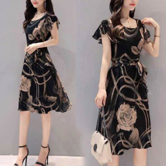 Showing image for Summer New Women Fashion Short sleeve Floral Printing Dress WC-200 Summer New Women Fashion Short sleeve Floral Printing Dress WC-200 image