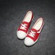 Showing image for Women Flat Lace Up Canvas Shallow Mouth Casual Red Shoes S-125RD Women Flat Lace Up Canvas Shallow Mouth Casual Red Shoes S-125RD image