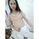 Showing image for V-Neck Flounced Printed Chiffon Top For Women WC-176 V-Neck Flounced Printed Chiffon Top For Women WC-176 image