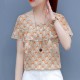 Showing image for V-Neck Flounced Printed Chiffon Top For Women WC-176 V-Neck Flounced Printed Chiffon Top For Women WC-176 image