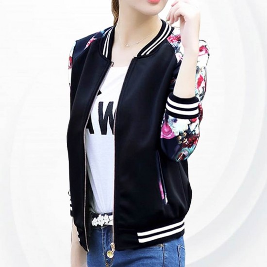 Floral Printed Lightweight Long Sleeve Jacket WJ-40BK