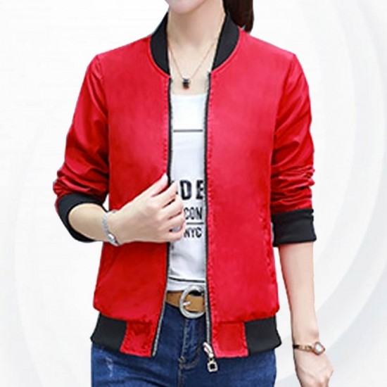 Women's Korean Fashion Red Color Jacket WJ-36RD