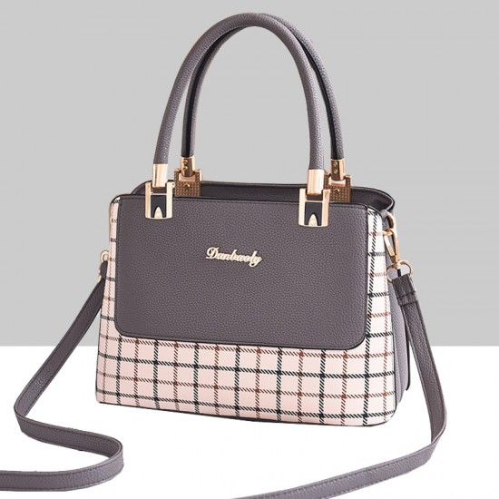 Checks Prints Grey Contrast Shoulder Handbag WB-67GR
