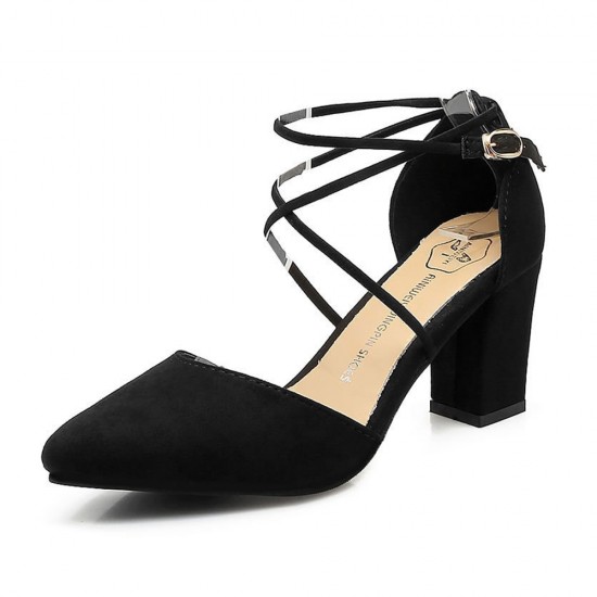 High Heeled American Pointed Suede Women Shoes S-130BK