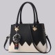 Black With Cream Wavy Contrast Shoulder Handbag WB-88BK |image