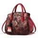 Red Color Rose Printed Pattern Women's Handbag WB-81RD |image