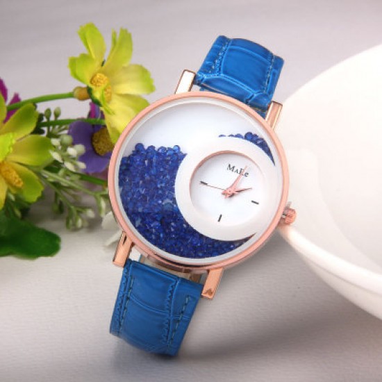 Blue Color Double Dial Analogue Watch W-60BL
