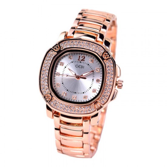 High End Fashion Diamond Square Silver Dial Bracelet Watch W-78S