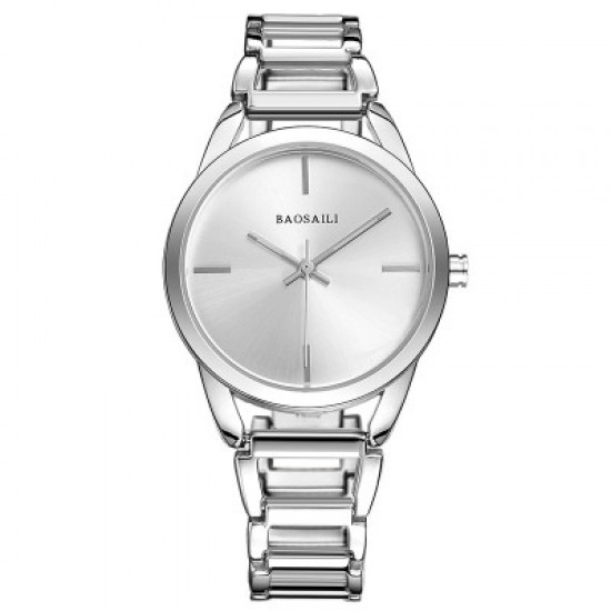 Baosaili Luxury Design Silver Steel Strap Bracelet Watch W-81S