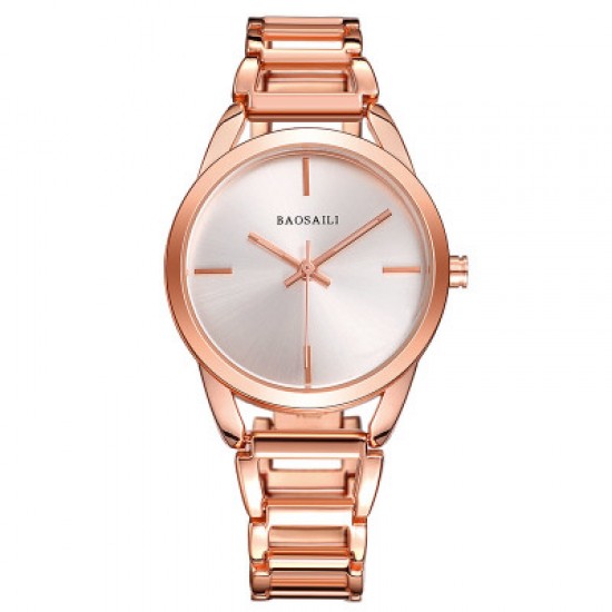 Baosaili Luxury Design Rose Gold Steel Strap Bracelet Watch W-81RG