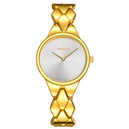 Latest Design Baosaili Gold Round-Dial Bracelet Watch W-82GD