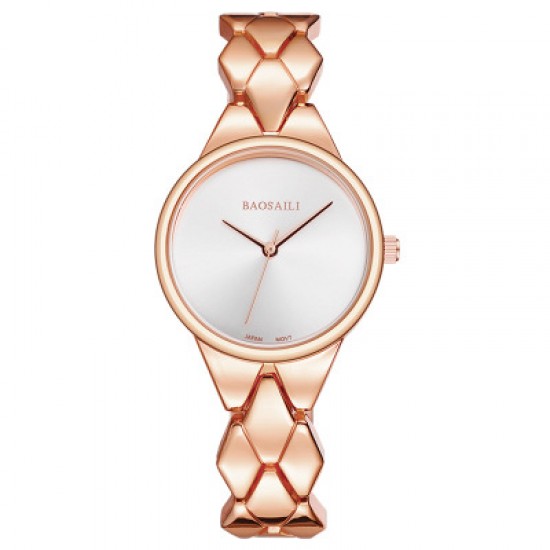 Latest Design Baosaili Rose Gold Round-Dial Bracelet Watch W-82RG