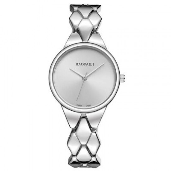 Latest Design Baosaili Silver Round-Dial Bracelet Watch W-82S