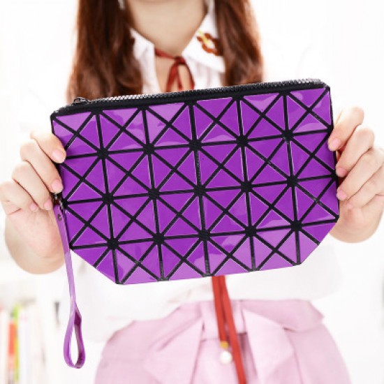 Vertical Chain Purple Patchwork Shoulder Bag WB-103PR