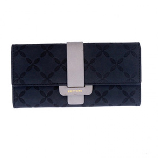 Quality Floral Engraved Black Buckle Wallet WB-119BK