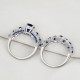 Blue Eternity Sapphire Double Sterling Silver Rings R-55 Blue Eternity Sapphire Double Sterling Silver Rings R-55 |image
