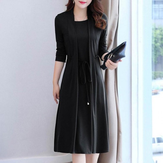 Vintage Bowknot Black Midi Dresses WC-227BK