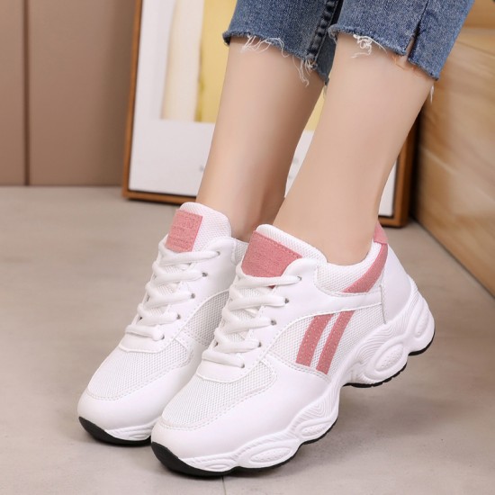 Casual Breathable White Pink Running Shoes S-139PK Casual Breathable White Pink Running Shoes S-139PK