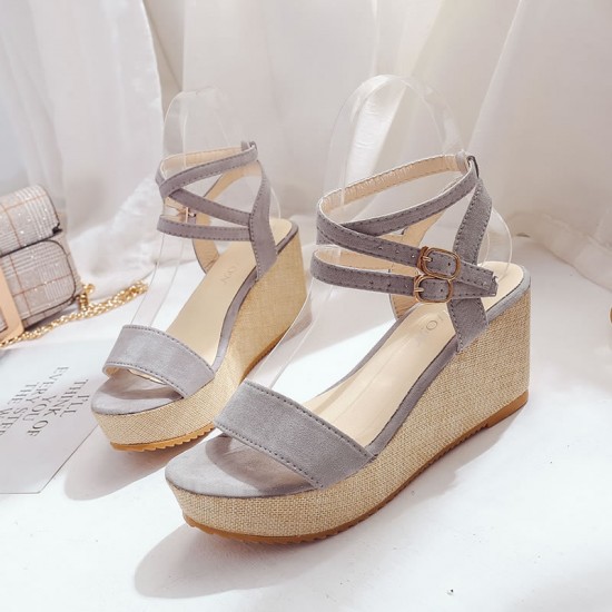 Lolittas Grey Slope Wedge Sandals S-172GR |image