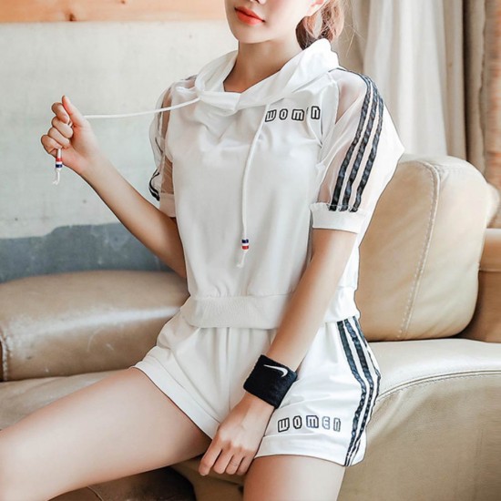 Summer Casual Short Sleeve Hoodied Sportswear Wc-377W