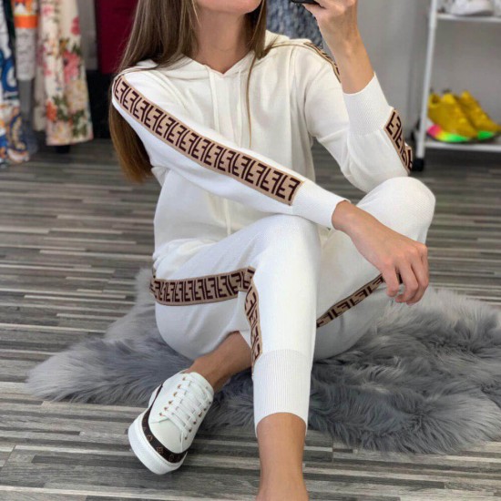 Patchwork Zipper Stripped Black Sports Wear Tracksuit WC-386W