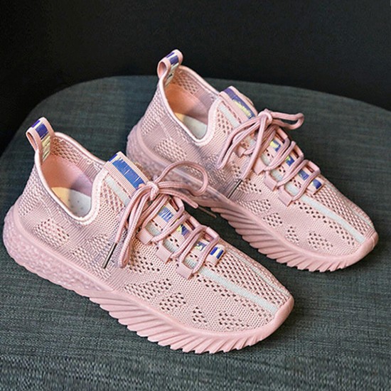 Pink Laced Flat Running Women Canvas Sneaker S-247PK Pink Laced Flat Running Women Canvas Sneaker S-247PK
