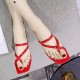Square Head Flat Bottom Formal Beach Sandals S-258 - Red Square Head Flat Bottom Formal Beach Sandals S-258 - Red |image