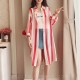 Striped Printed Long Beach Wear Cardigan-Red WC-436RD Striped Printed Long Beach Wear Cardigan-Red WC-436RD | Image