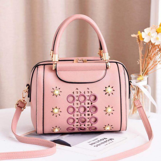 Elegant Rivets Decorated Women Messenger Bag - Pink