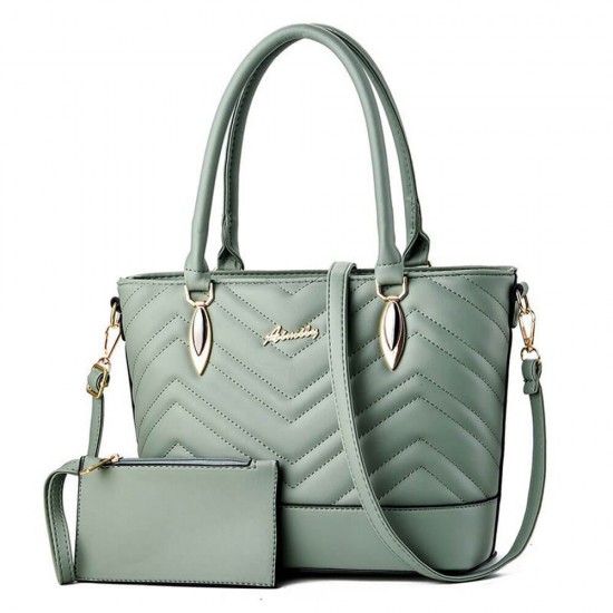 Square Designing Two Piece Casual Handbags Set - Green Square Designing Two Piece Casual Handbags Set - Green