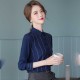 Elegant Vertical Linen Women Chiffon Shirt - Blue Elegant Vertical Linen Women Chiffon Shirt - Blue |image