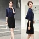 Elegant Vertical Linen Women Chiffon Shirt - Blue Elegant Vertical Linen Women Chiffon Shirt - Blue |image