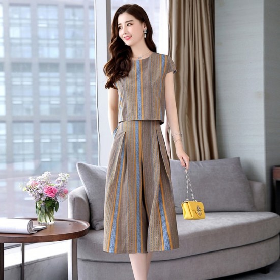 New Fashion Thin Two Piece Wide Leg Dress - Brown New Fashion Thin Two Piece Wide Leg Dress - Brown |image