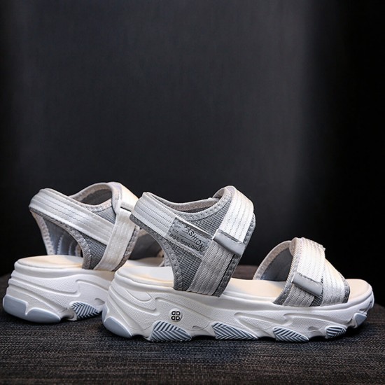 Thick Rubber Sole Strapped Casual Sports Sandals -Grey |image