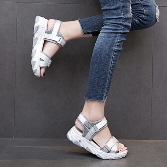 Thick Rubber Sole Strapped Casual Sports Sandals -Grey |image