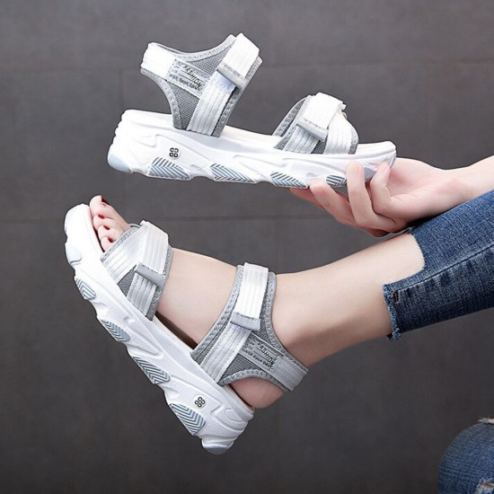 Thick Rubber Sole Strapped Casual Sports Sandals -Grey |image