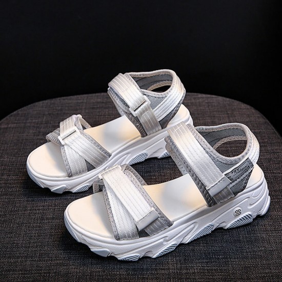 Thick Rubber Sole Strapped Casual Sports Sandals -Grey |image
