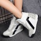 Lace up Rivet Mid Calf Boot Sneakers Shoes -White |image