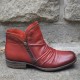 Round Double Zipper Comfortable Ankle Boots -Red |image