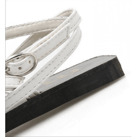 Hollow Out Flat Buckle Retro Roman Sandals -White |image