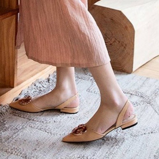 Classic Platform Pointed Toe Flat Fairy Sandals -Brown Classic Platform Pointed Toe Flat Fairy Sandals -Brown |image